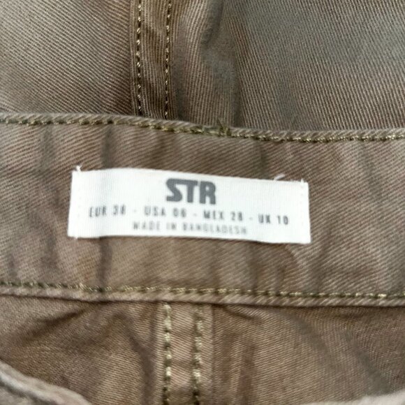 STRADIVARIUS STR STRAIGHT LEG CARGO PANTS - Tan - EUC - Women's EUR 38 = US 6 - Picture 7 of 8